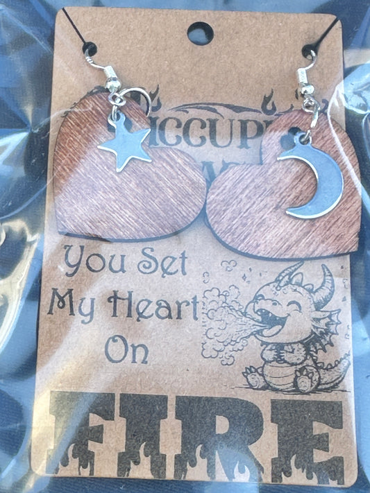 Heart Moon & Star Earing